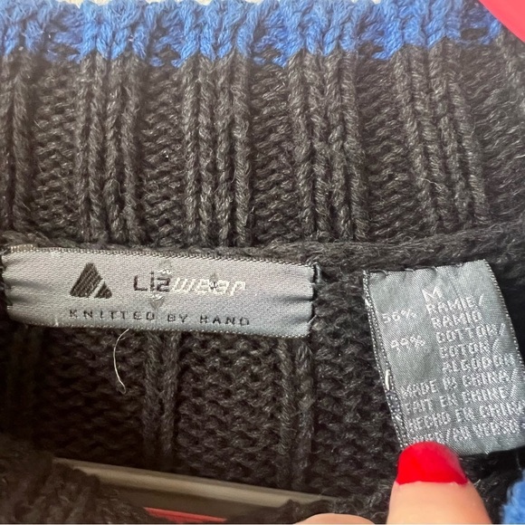 Vintage Liz Claiborne Colorful Geometric Print Chunky Knit Sweater - Picture 3 of 6